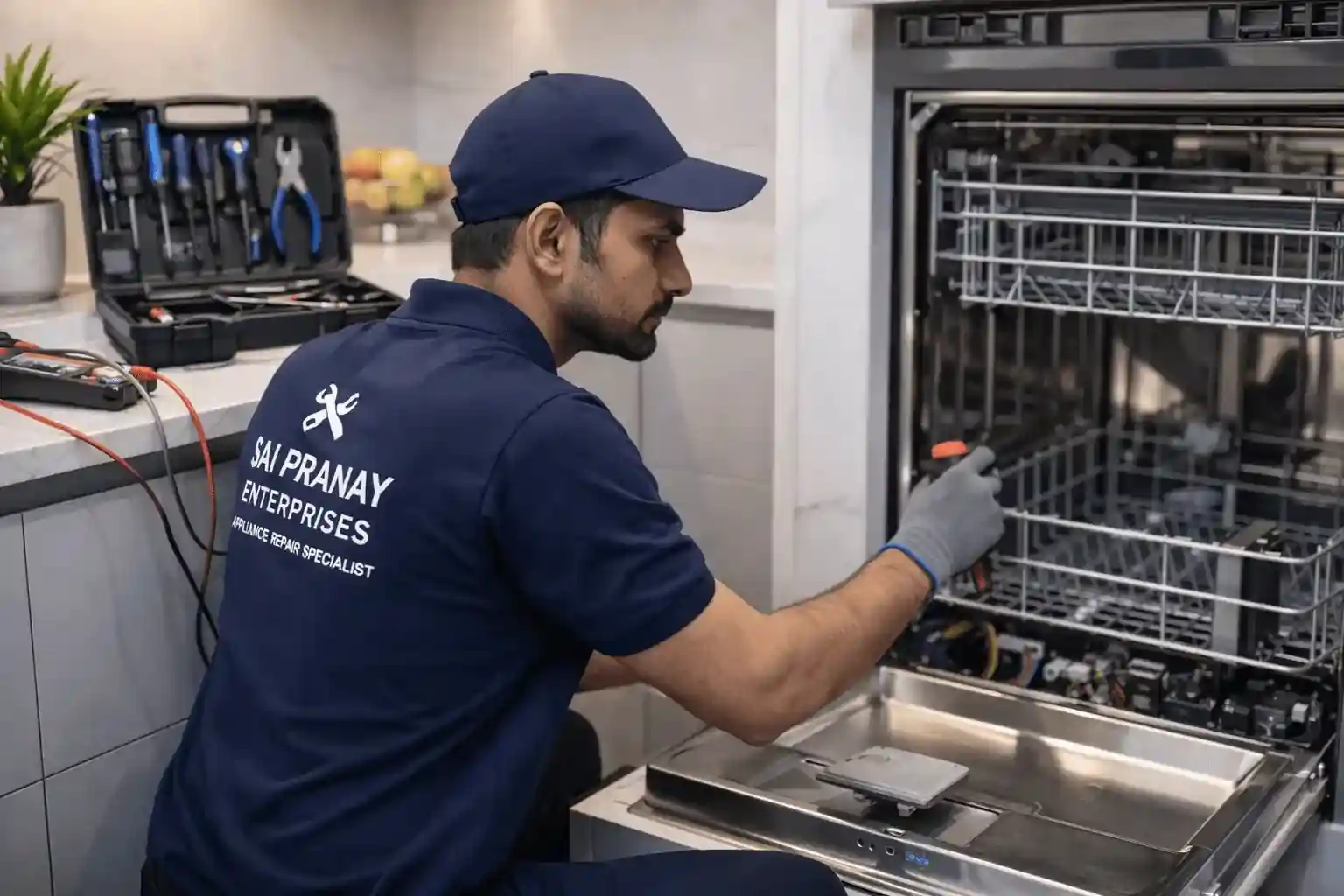 Dishwasher internal servicing repair at home